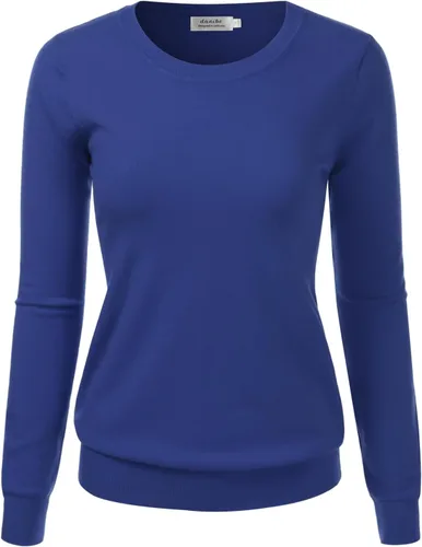Vista 18 de Suéter Pullover de Punto Suave Premium para Mujer con Cuello Redondo y Manga Larga (S-XXL)