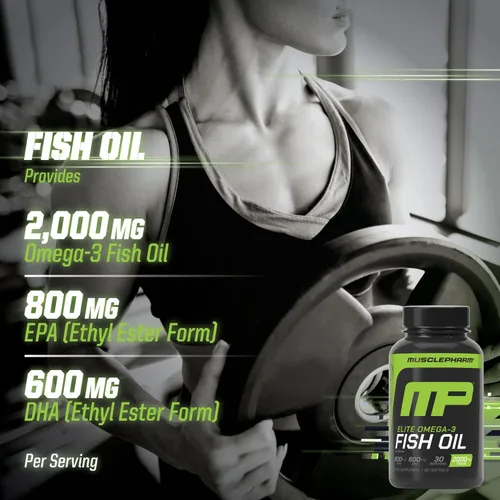 Vista 7 de MusclePharm Essentials - Aceite de pescado Elite Omega 3, apoya las articulaciones, el rendimiento muscular y la recuperación, salud cerebral