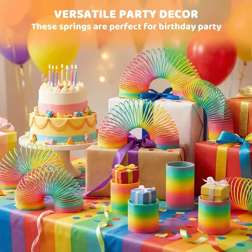Vista 6 de JOHOUSE Rainbow Magic Spring Party Favores para niños, 12 piezas de plástico colorido de primavera juguete caja del tesoro juguetes de masa de juego