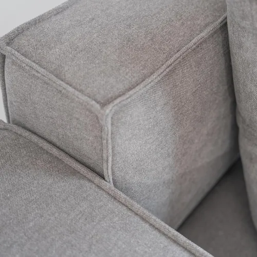 Vista 11 de Acanva Juego de Sofá Seccional Modular de Lujo para Sala de Estar, Sofá de Estilo Moderno Minimalista con Otomana y Chaise, Forma de L, Gris