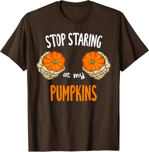 Vista 6 de Stop Staring at My Pumpkins for Hot Witches, camiseta de brasier de Halloween, Negro