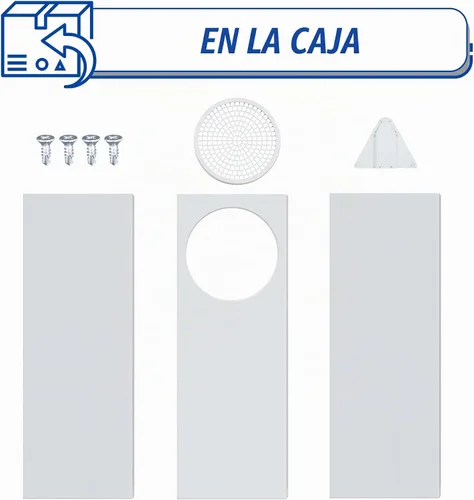 Vista 7 de Kit de ventana de aire acondicionado portátil para manguera de escape de 5 pulgadas de diámetro, paneles de sellado de ventana ajustables de 59