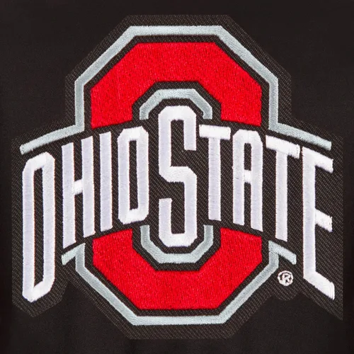 Vista 3 de JH Design Ohio State Buckeyes - Chaqueta de sarga de poliéster en 3 colores Negro