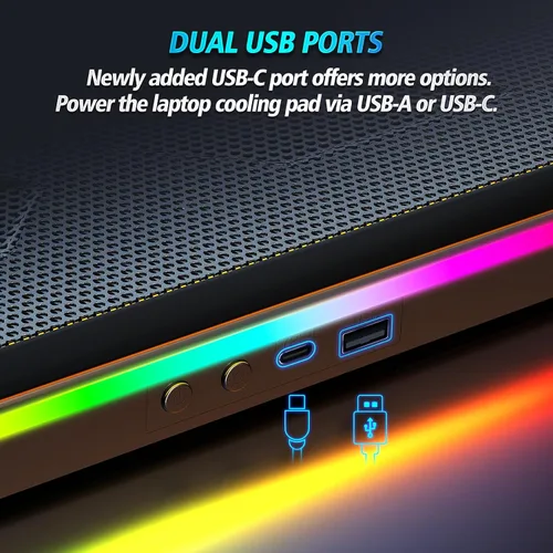Vista 7 de AIMIUZI Almohadilla de enfriamiento para laptop para juegos, enfriador de laptop con 15 ventiladores silenciosos para portátiles de 12 a 17.3