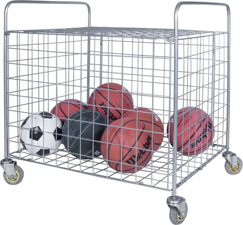 Vista 6 de MyGift Carrito de almacenamiento profesional de metal con ruedas industriales gigantes, jaula de casillero portátil de grado comercial