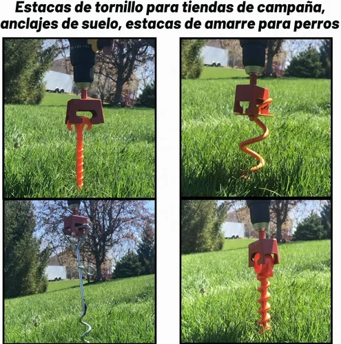Vista 5 de Keyfit Tools Taladro Staker de velocidad de anclaje de tierra en tus anclajes de suelo en espiral de alta resistencia en segundos. Funciona