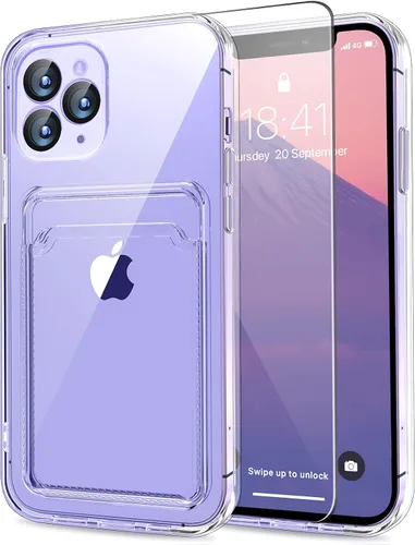 Vista 80 de MZELQ Compatible con iPhone 11 Funda TPU Soporte para Tarjetas Cubierta de Billetera, Protección de Cámara + Protector de Pantalla Funda Suave