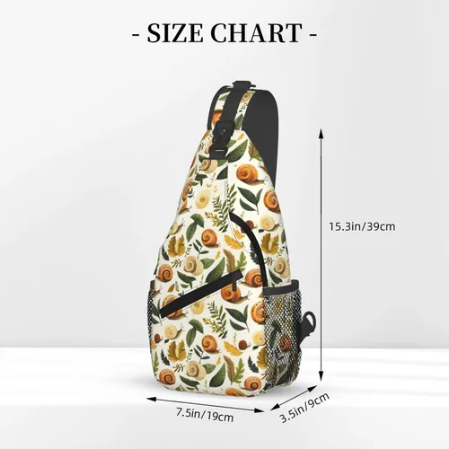 Vista 2 de Small Crossbody Bags for Women Men - Vintage Snail Leaves Print Adjustable Shoulder Bag Fanny Packs Belt Sling Bag Crossbody Purses Backpack for