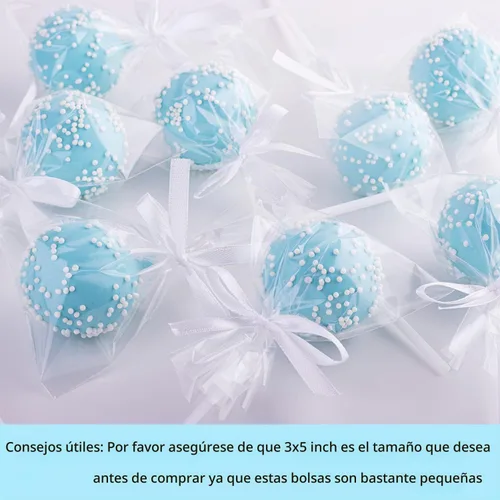 Vista 3 de Yotelab Bolsas para tartas, bolsas de celofán transparente de 3 x 5 pulgadas con lazos giratorios, 100 unidades Clear Gift Wrap Bags, Small Treat