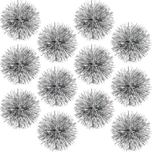 Vista 10 de 4 pulgadas x 12 unidades de lazos de oropel autoadhesivos para envolver regalos, dorado, plateado, rojo, verde para envolver regalos, vacaciones