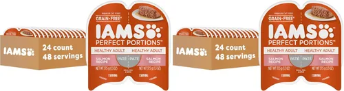 Vista 21 de IAMS Perfect Portions - Paté de comida húmeda para gatos adultos saludables, sin granos, receta de pollo, 2.6 onzas, bandejas gemelas fáciles