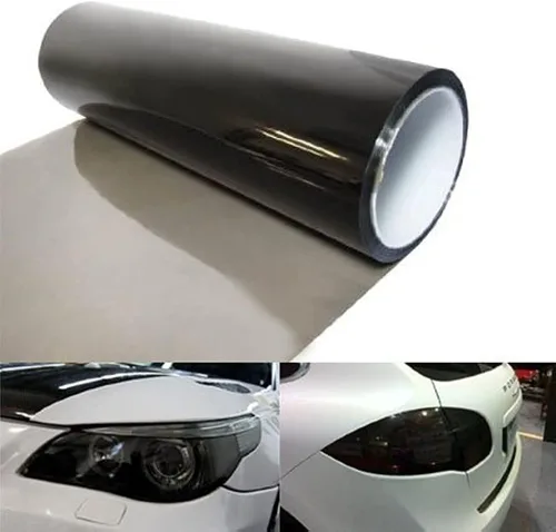 Vista 4 de Película de vinilo tintado autoadhesivo de 12 por 48 pulgadas para luces delanteras, traseras, de niebla, Transparente