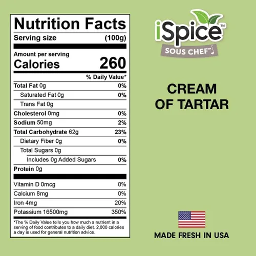 Vista 4 de iSpice Pure Cream of Tartar - Polvo de hornear - 10 oz