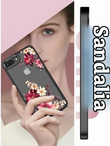 Vista 5 de Dretal Funda para iPhone 8 Plus, iPhone 7 Plus y 6 Plus, grado militar, probada contra caídas, parte trasera dura y borde suave, funda protectora