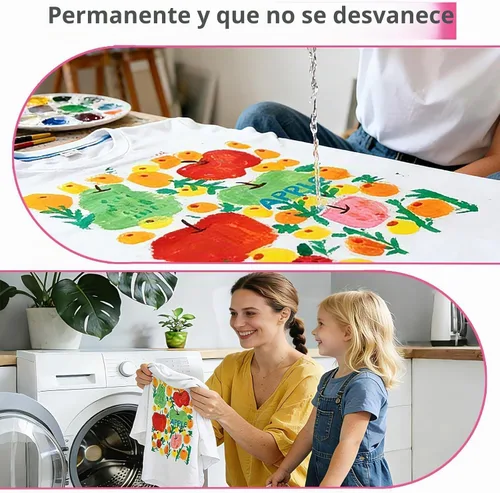 Vista 5 de Colorful Juego de pintura de tela para ropa, 14 colores, pintura de 2 onzas