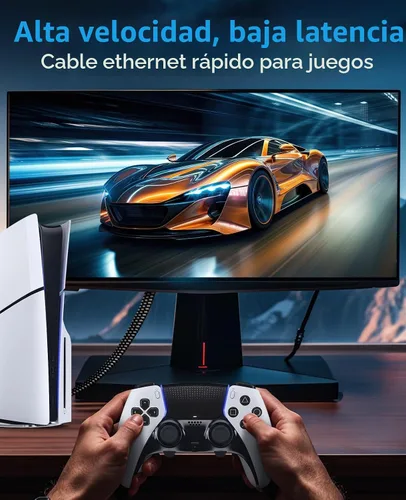 Vista 3 de ARISKEEN Cable Ethernet Cat 8 de 1 pie, paquete de 2 unidades, cable de conexión de red LAN Cat8 de alta velocidad, cable de Internet plano RJ45