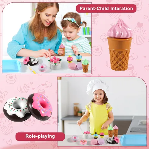 Vista 7 de Elitoky Juego de comida de postres para jugar - Comida para niños - Juego de comida para niños - Juego de simulación de corte de postres, pastel