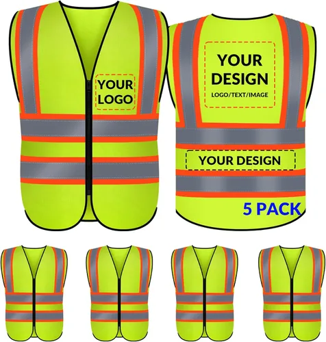 Vista 15 de BeautyWill Chaleco de seguridad personalizado con logotipo Clase 2 Chaleco reflectante de alta visibilidad Chaleco de trabajo protector