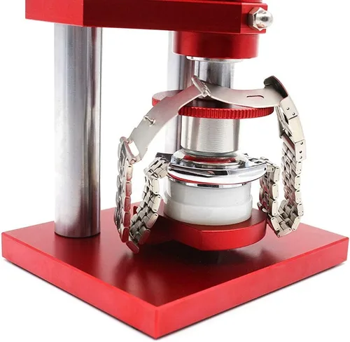 Vista 6 de Prensa de reloj, caja trasera de reloj, tipo tornillo, juego de herramientas de prensa profesional para reloj, bisel de cristal, herramientas