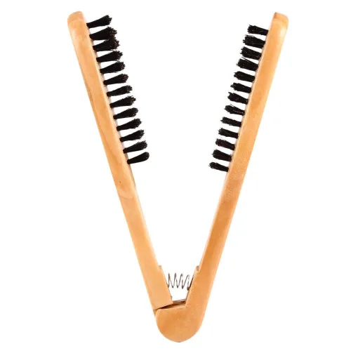 Vista 4 de Cimenn Profesional Peine de Peluquería Cepillos Dobles Herramienta de Plancha de Pelo Antiestática de Madera