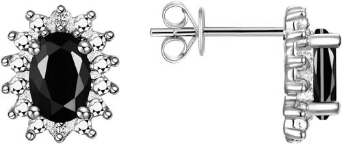 Vista 41 de Rylos Aretes tipo dormilona de plata de ley 925, ovalados y diamantes de 0.236 x 0.157 pulgadas, exquisitas joyas de piedra