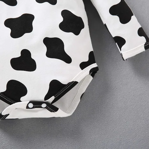 Vista 9 de Enterizo de manga larga para bebé overol de manga larga con estampado de vaca lechera ropa con capucha