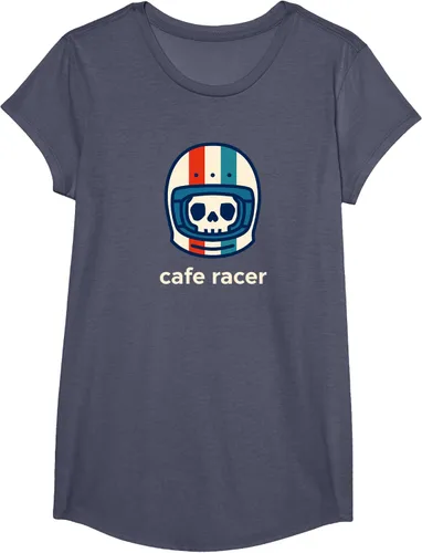 Vista 14 de Cafe Racer Moda Simple Casco Diseño Motocicleta Camiseta Negro