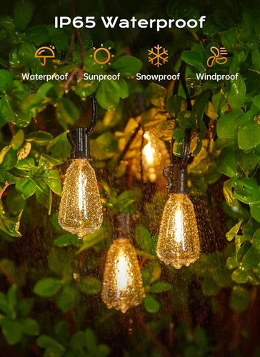 Vista 3 de Minetom Outdoor String Lights with Remote 37FT, ST38 Patio Lights