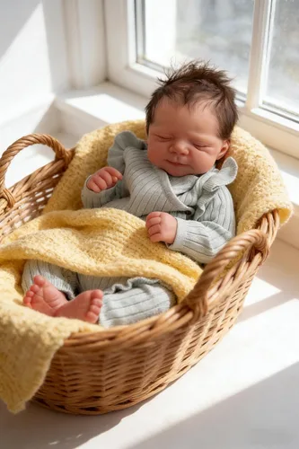 Vista 8 de Zero Pam Muñecas Bebé Reborn Realistas Niño 18 Pulgadas Niña Recién Nacida Realista Ojos Cerrados, Muñeca de Bebé Recién Nacido con Cuerpo de Tela