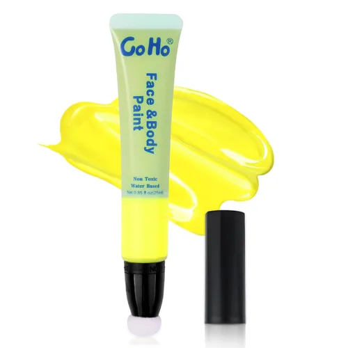 Vista 18 de Go Ho Pintura facial verde Amazonas, pintura corporal crema a base de agua, lavable, altamente pigmentada, suave y segura para la piel, disfraces