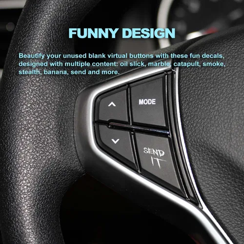 Vista 5 de 2 piezas de adhesivos de novedad para coche o camión, vinilo transparente, estilo moderno, impermeable, redondo, para uso en interiores, tema