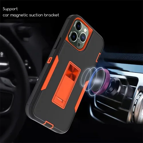 Vista 7 de Funda para Galaxy A32 5G, Galaxy A32 5G, TPU de grado militar + PC [soporte incorporado] Funda de diseño de doble capa, funda magnética de Negro