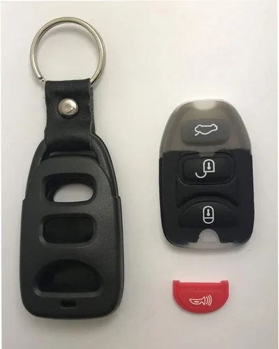 Vista 3 de Funda de repuesto para llavero con 3 botones de pánico para Hyundai Elantra Sonata Accent, Kia Optima, sin llave, llave remota (4 botones)