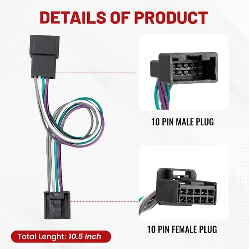 Vista 6 de RED WOLF Adaptador Conector de Arnés en T para Amplificador Subwoofer de Radio de Automóvil Compatible con Toyota Camry 2018-2023, Tacoma RAV4