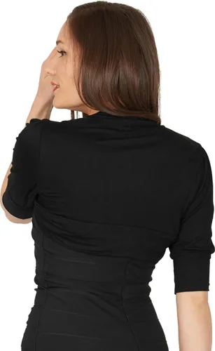Vista 3 de BlackButterfly Bolero de media manga para mujer Negro