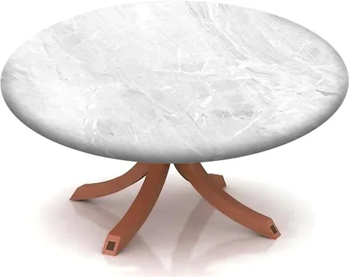 Vista 16 de Mantel redondo ajustable con patrón de mármol, borde elástico, adecuado para catering y cocina, se puede limpiar para mesas redondas de comedor