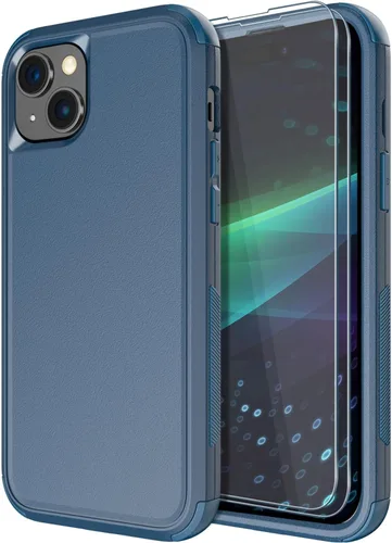 Vista 13 de Diverbox Funda para iPhone 15 [a prueba de golpes] [a prueba de caídas] [protector de pantalla de vidrio templado], funda de protección resistente