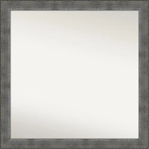 Vista 526 de Amanti Art Espejo de baño plateado para sobre el fregadero, 24 x 24 pulgadas, espejo cuadrado de peltre forjado a medida, marco de madera casual