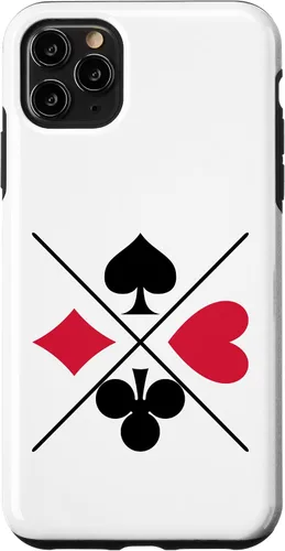 Vista 13 de Funda para iPhone 16 Poker Card Game Symbols Spades Check Cross Heart Games Cards Case
