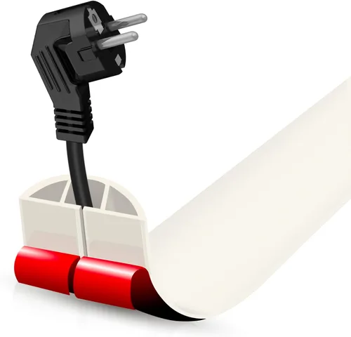 Vista 10 de Cubierta autoadhesiva para cables de suelo, gestión de cables de 3.3 pies, protector de tira de extensión para cables, evita tropiezos de cables