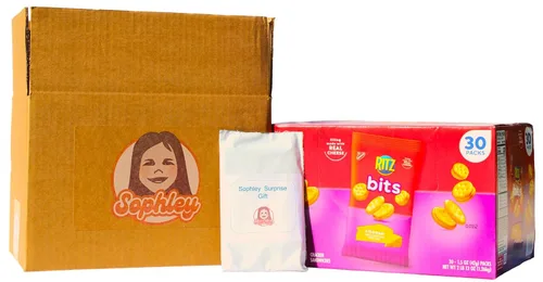 Vista 4 de Ritz Bits - Sándwiches de galletas de queso, 30 paquetes, 1.5 onzas cada uno y una sorpresa de regalo de Sophley