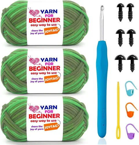 Vista 69 de Hilo de color morado amatista para tejer y tejer, hilo de algodón para tejer, fácil de tejer, para principiantes, con puntadas fáciles de ver