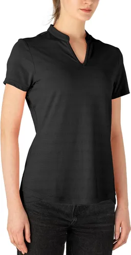 Vista 108 de Gopune Polo de golf con cuello en V para mujer, sin cuello, manga corta, ligera, de secado rápido, camisetas de tenis para correr