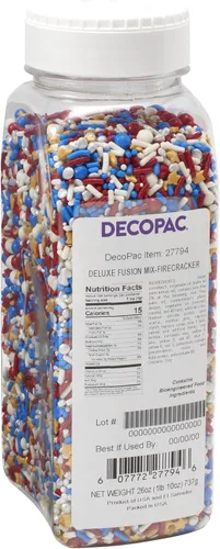 Vista 16 de DECOPAC Bloom Sweet Bloom Deluxe Fusion Mix, 26 onzas, chispas de caramelo elegantes en recipiente portátil, chispas comestibles para pasteles