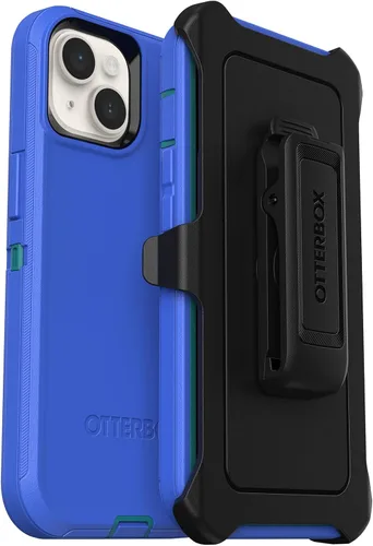 Vista 9 de OtterBox Funda de la serie Defender para iPhone 14 Plus - Negro, resistente y duradera, con protección de puerto, incluye clip de funda y soporte