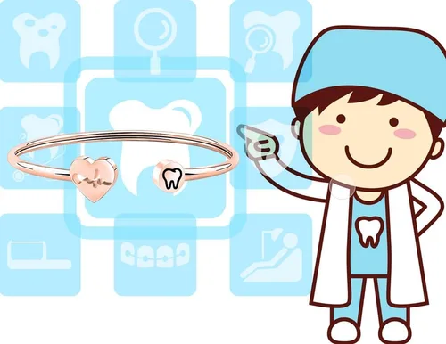 Vista 6 de WUSUANED Collar de dentista con latido de corazón, pulsera para higienista dental, regalo de joyería para asistente dental higienista dental