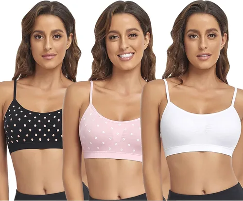 Vista 7 de Litthing Bralettes Padded for Women Cami Strap Bra Seamless Sportsbra Wireless Comfort Yoga Lightly T-Shirt Tank Tops