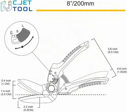 Vista 5 de C.JET TOOL Cortador de alfombras de alta resistencia de 8 pulgadas, multiusos, profesional de agarre suave de acero inoxidable (azul)