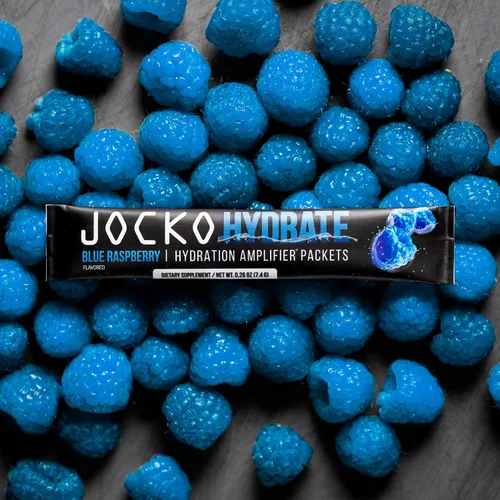 Vista 5 de Jocko Fuel Hydrate - Paquetes de electrolitos en polvo, naranja isla y frambuesa azul, paquetes amplificadores de hidratación para recuperación