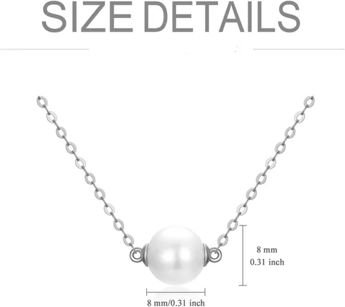 Vista 4 de Collar de perlas de oro macizo de 14 quilates para mujer, delicado collar de perlas cultivadas de agua dulce con colgante de collar con colgante